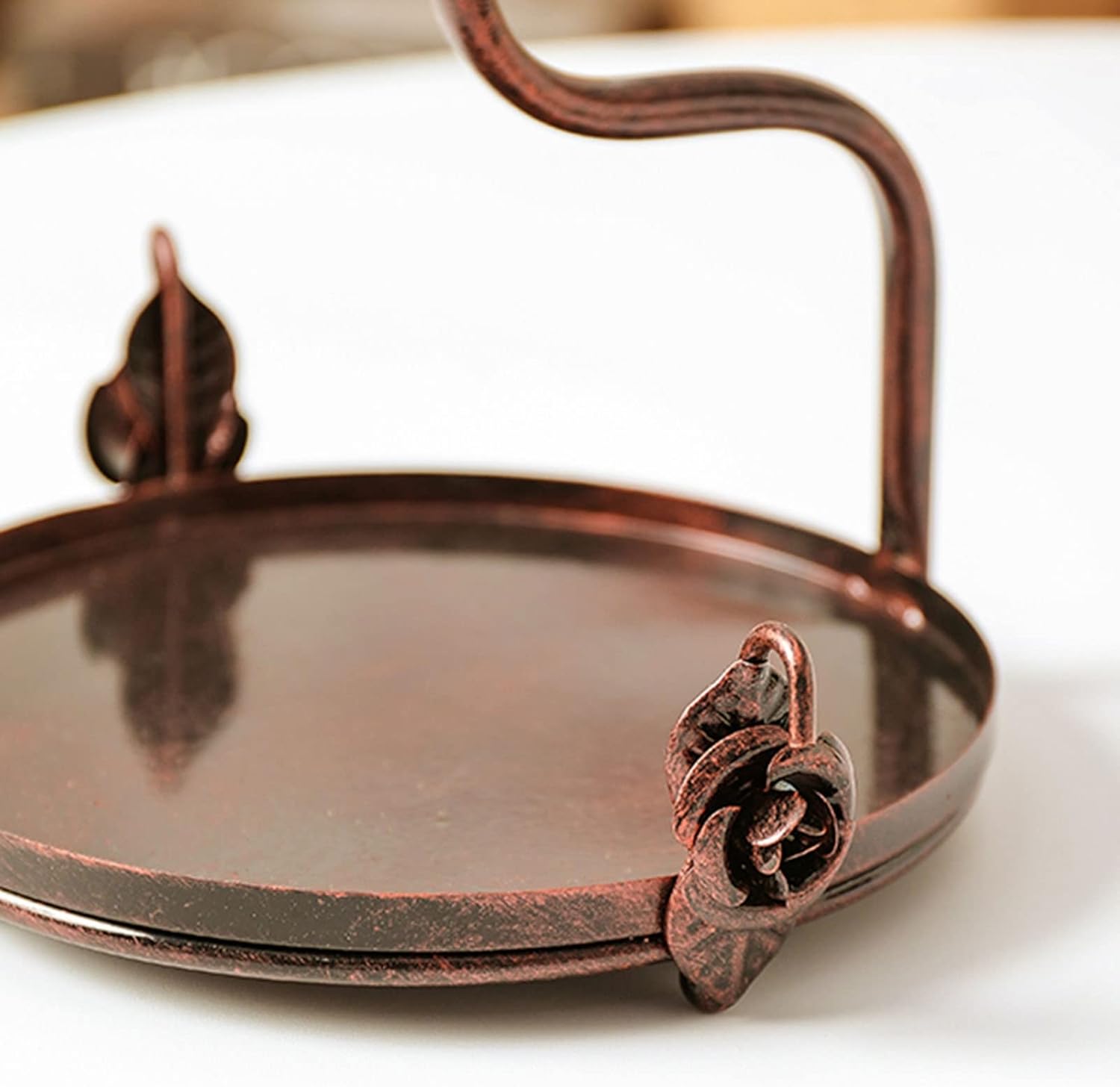 Color bronze Vintage Coffee Mug Holder,Rustic Tea Mug and Saucer Storage Display Rack,Holds 6 Cups,Bronze Iron